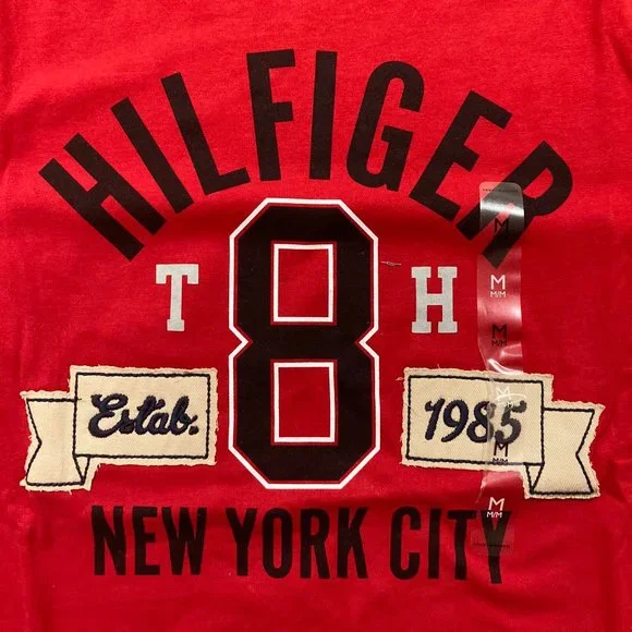Tommy Hilfiger Men's Short Sleeve Red NYC T-shirt - Picture 3 of 4